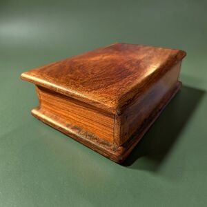 Handcrafted Wooden Keepsake  Box With Hinged Lid 7”x5”x2” Vintage